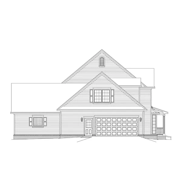 Traditional House Plan Left Elevation - Whittier  Country Style Home 068D-0015 - Shop House Plans and More