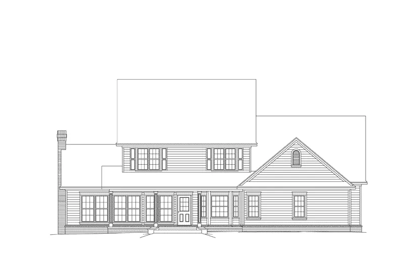 Farmhouse Plan Rear Elevation - Whittier  Country Style Home 068D-0015 - Shop House Plans and More