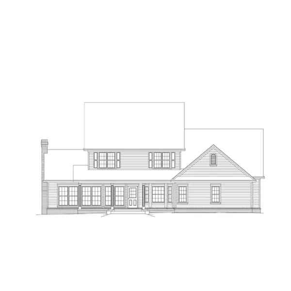 Traditional House Plan Rear Elevation - Whittier  Country Style Home 068D-0015 - Shop House Plans and More