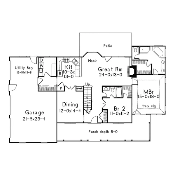 Country House Plan First Floor - Bennington Country Farmhouse 068D-0016 - Search House Plans and More