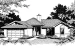 Simple Stucco Ranch Style House