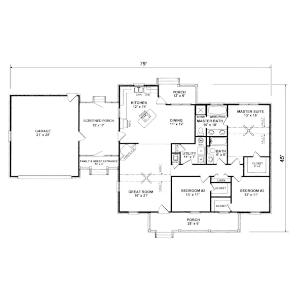 Country House Plan First Floor - Sapling Country Home 069D-0012 - Shop House Plans and More