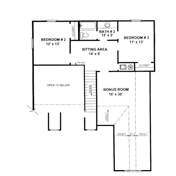 Cape Cod & New England House Plan Second Floor - Parkcliff Country Home 069D-0015 - Shop House Plans and More