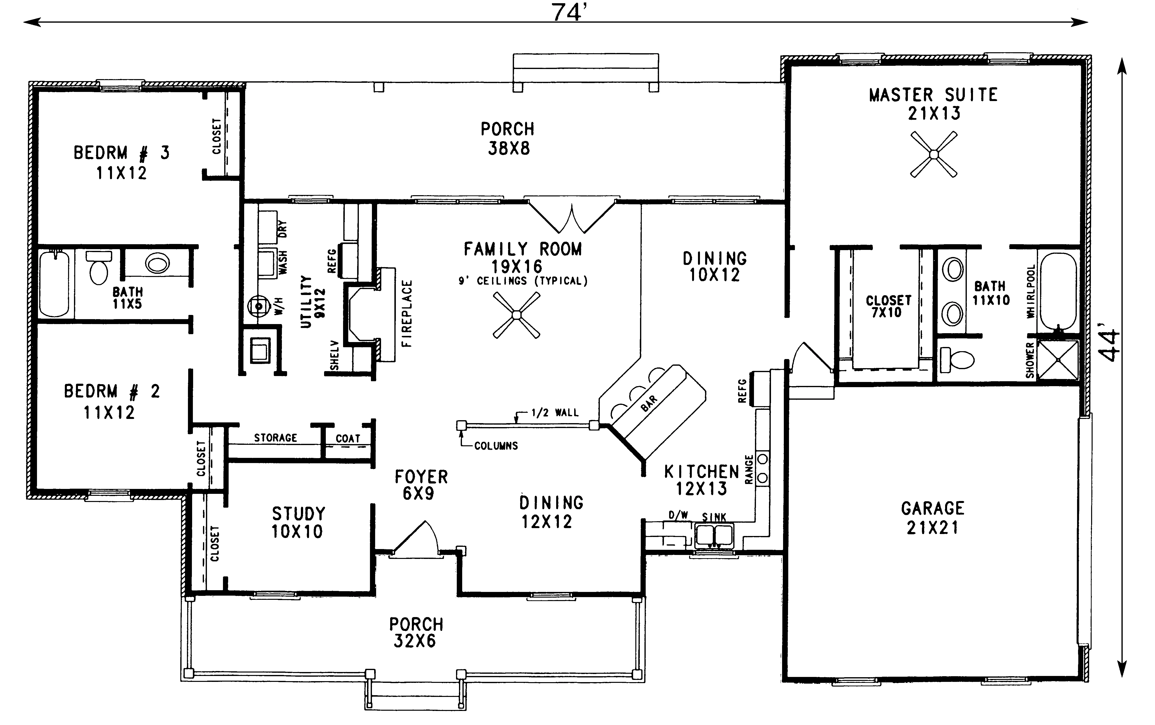 Cape Cod & New England House Plan First Floor - Horton Park Country Home 069D-0017 - Search House Plans and More