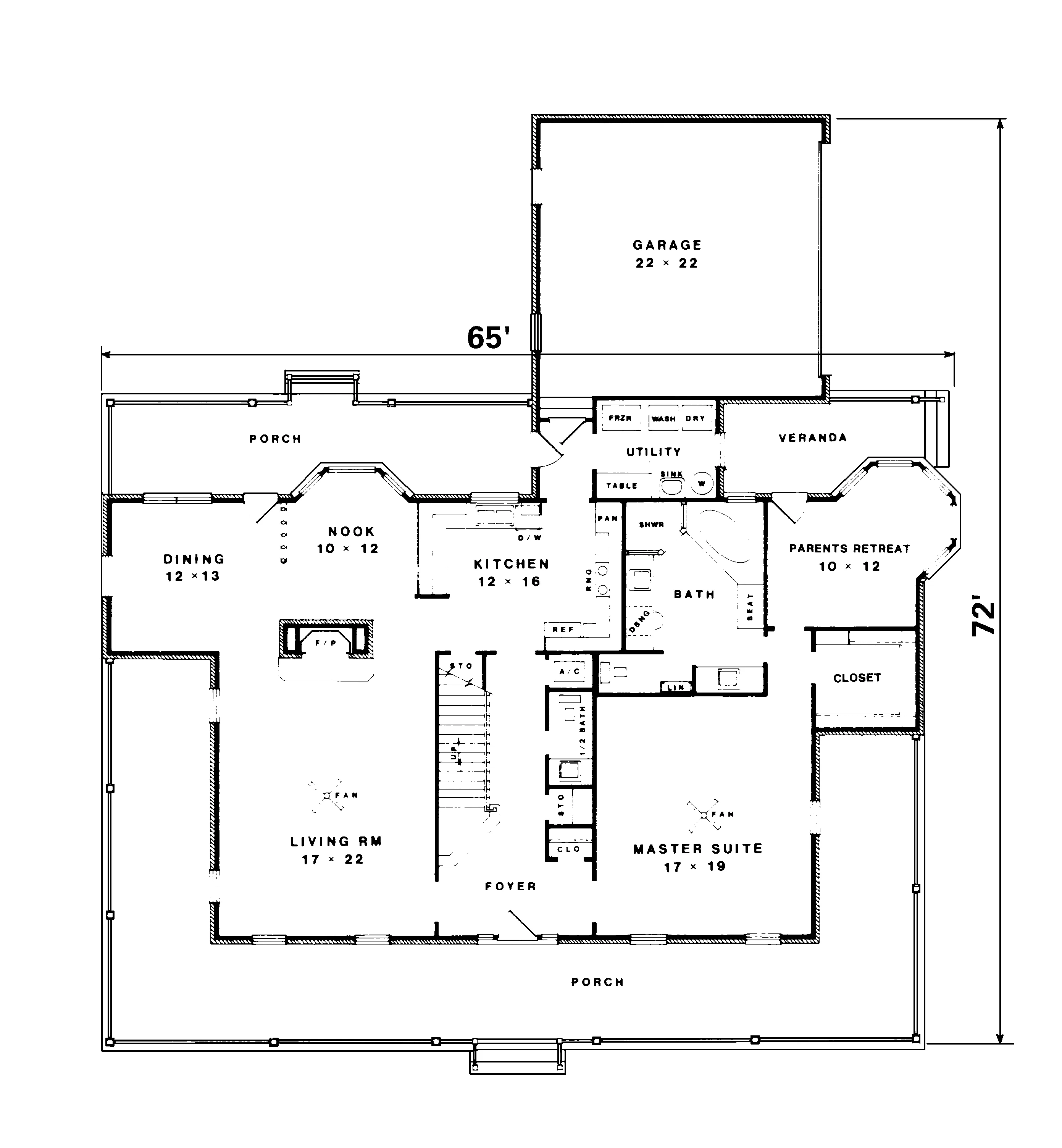 Cape Cod & New England House Plan First Floor - Richborough Country Home 069D-0021 - Shop House Plans and More