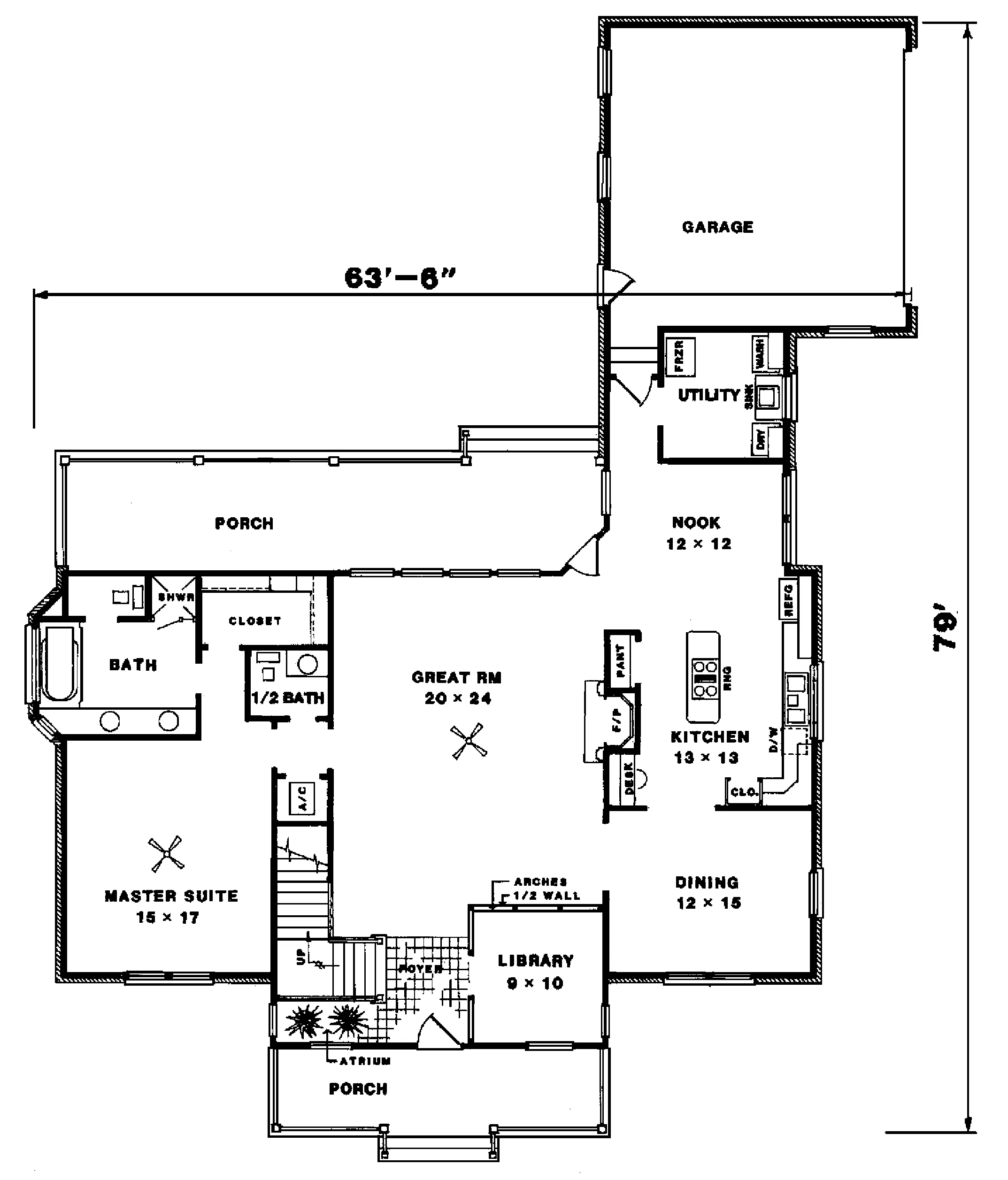 Cape Cod & New England House Plan First Floor - Helenna Valley Country Home 069D-0022 - Search House Plans and More