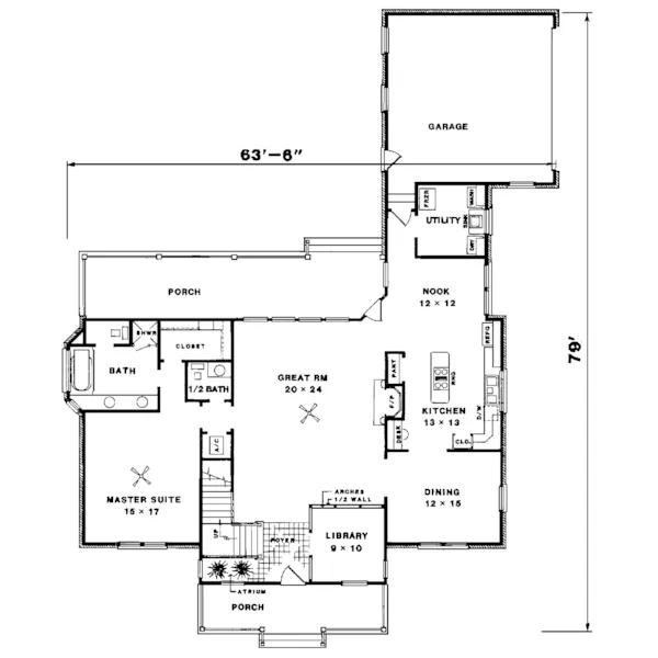 Country House Plan First Floor - Helenna Valley Country Home 069D-0022 - Search House Plans and More