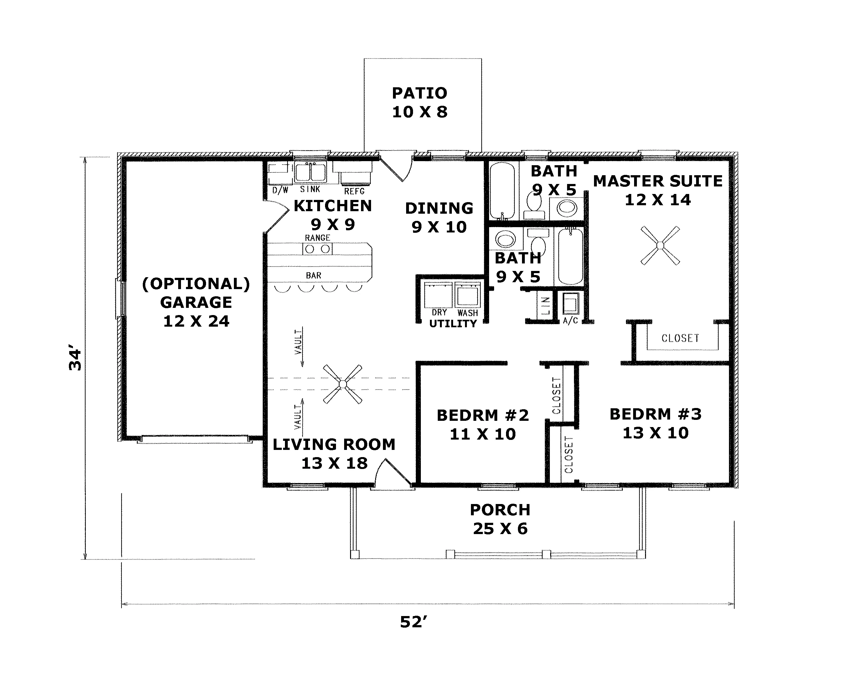 Country House Plan First Floor - Brittany Downs Ranch Home 069D-0029 - Search House Plans and More