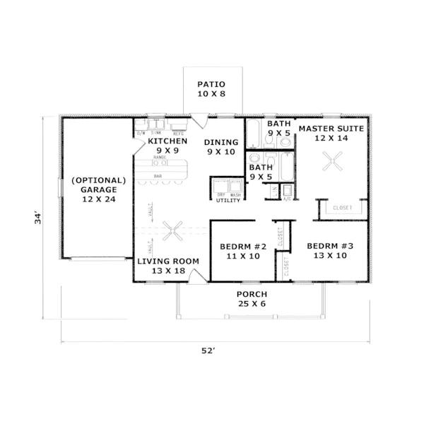 Ranch House Plan First Floor - Brittany Downs Ranch Home 069D-0029 - Search House Plans and More