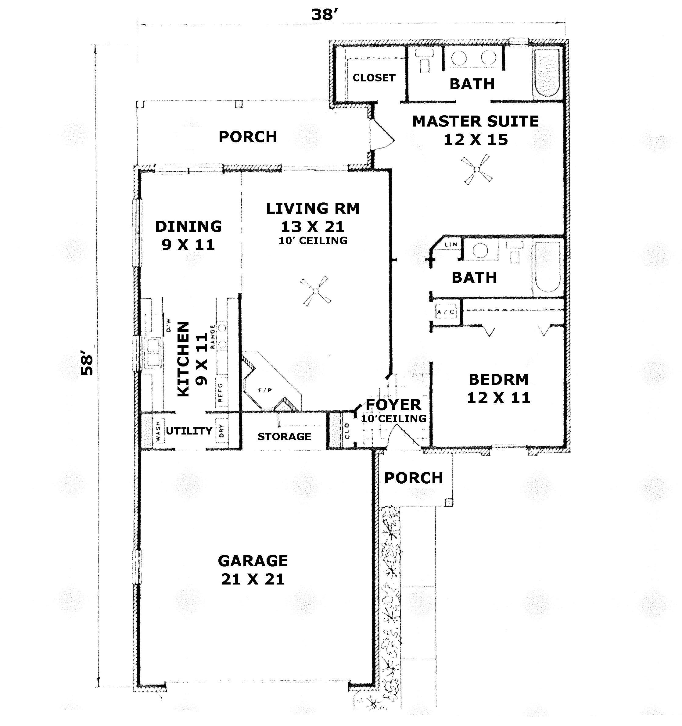 Ranch House Plan First Floor - Chopin Ranch Home 069D-0030 - Search House Plans and More