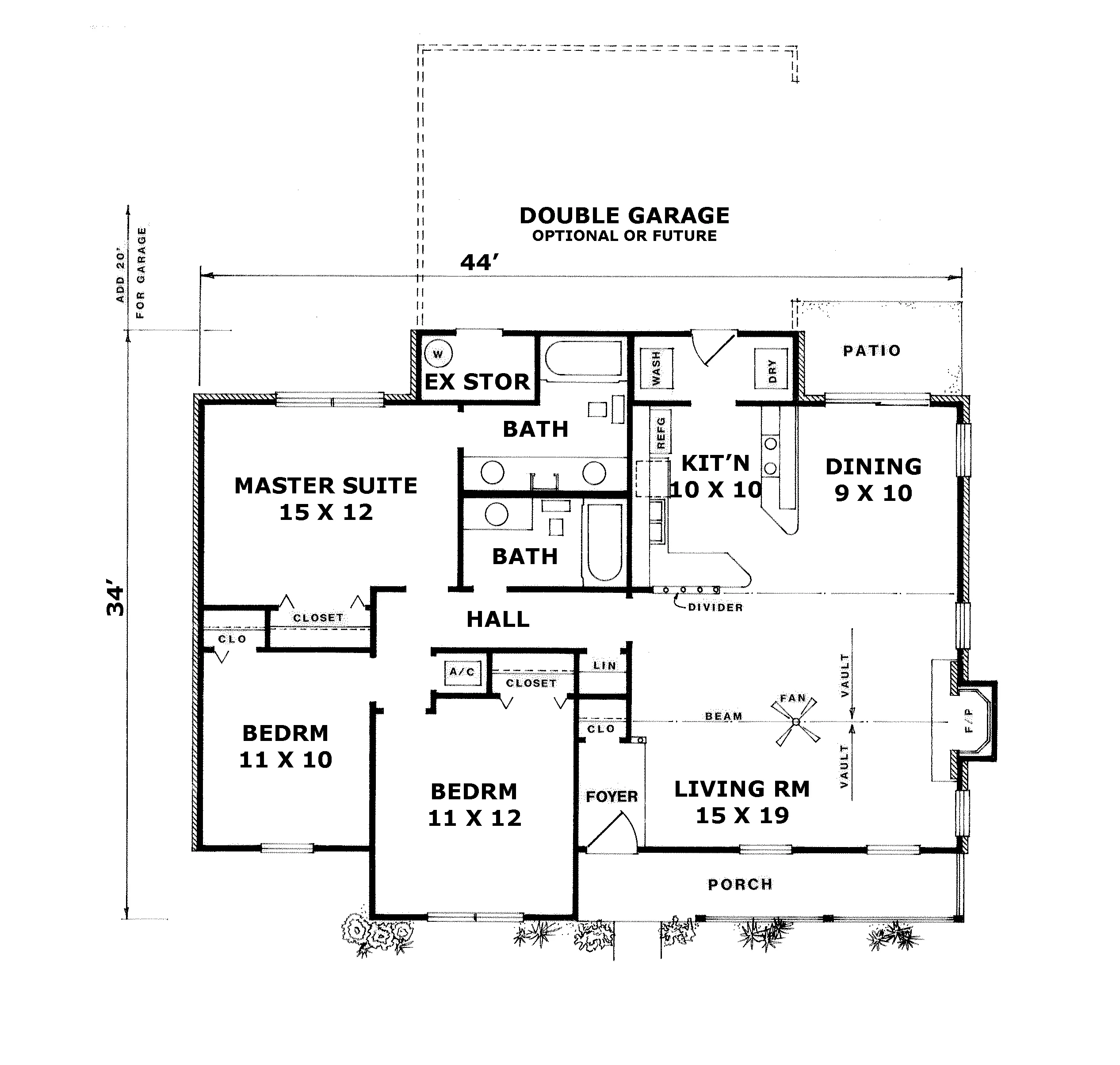 Ranch House Plan First Floor - Bristol Valley Country Home 069D-0031 - Search House Plans and More
