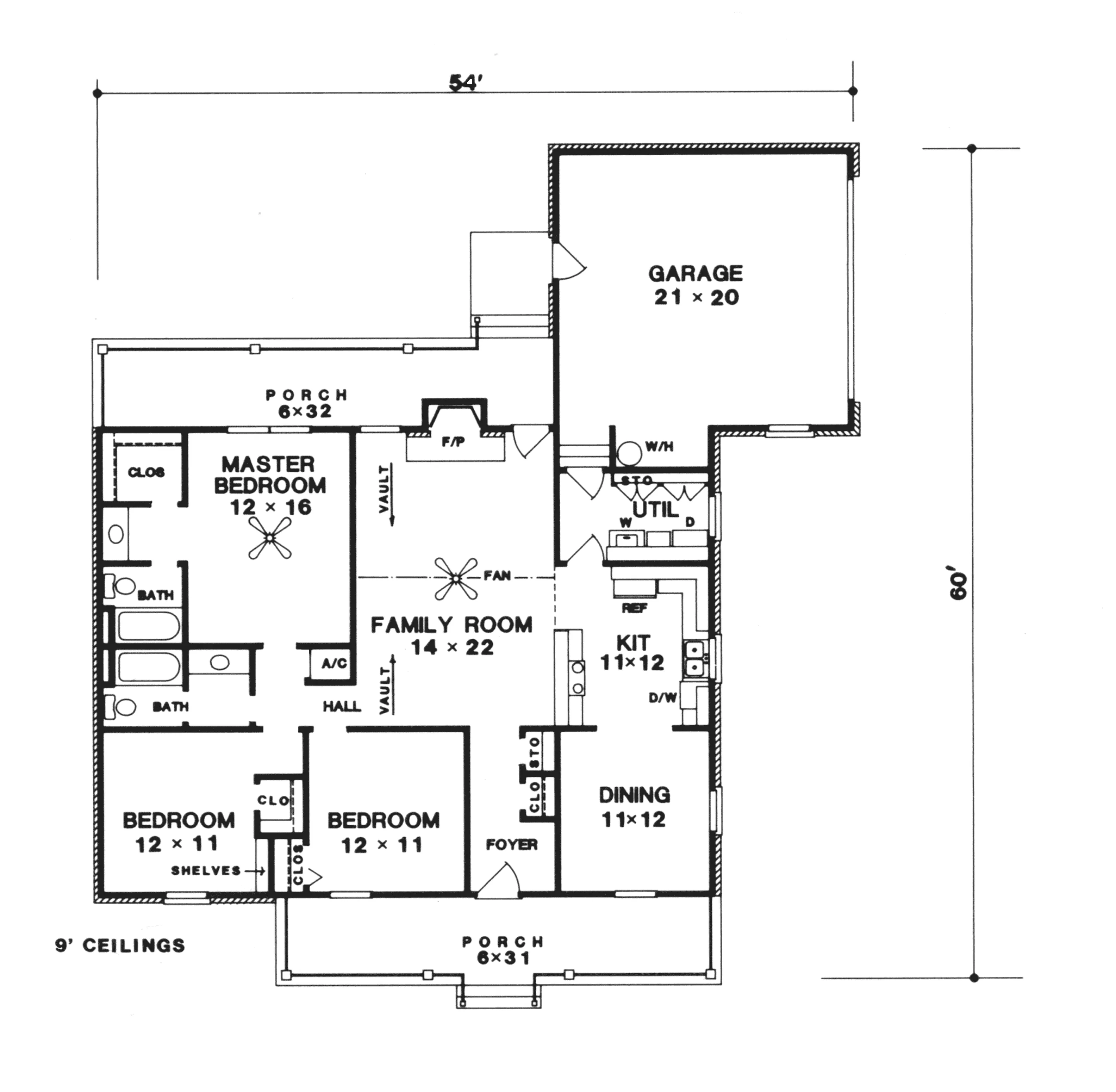 Ranch House Plan First Floor - Bentley Farm Country Home 069D-0039 - Search House Plans and More