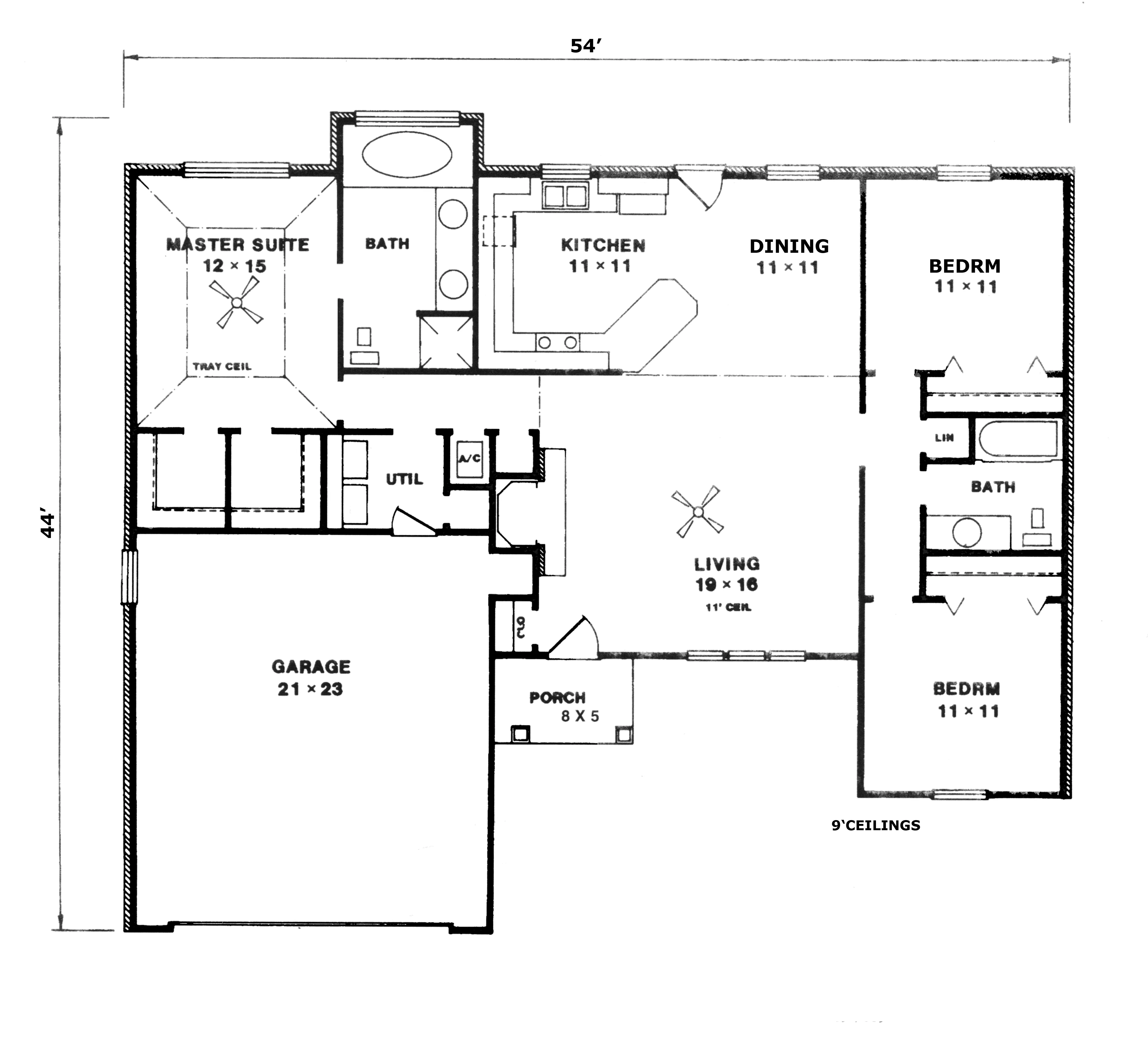 Traditional House Plan First Floor - Moonlight Beach Sunbelt Home 069D-0041 - Shop House Plans and More