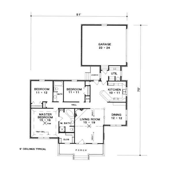 Traditional House Plan First Floor - Edgewater Cape Cod Country Home 069D-0045 - Search House Plans and More