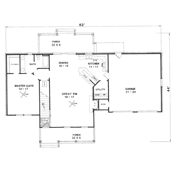 Country House Plan First Floor - Naomi Hill Cape Cod Home 069D-0047 - Shop House Plans and More