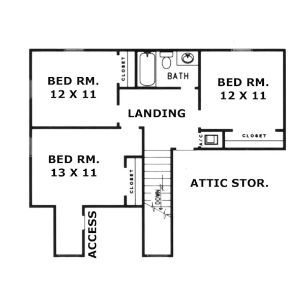 Country House Plan Second Floor - Spiegel Lake Cape Cod Home 069D-0052 - Shop House Plans and More