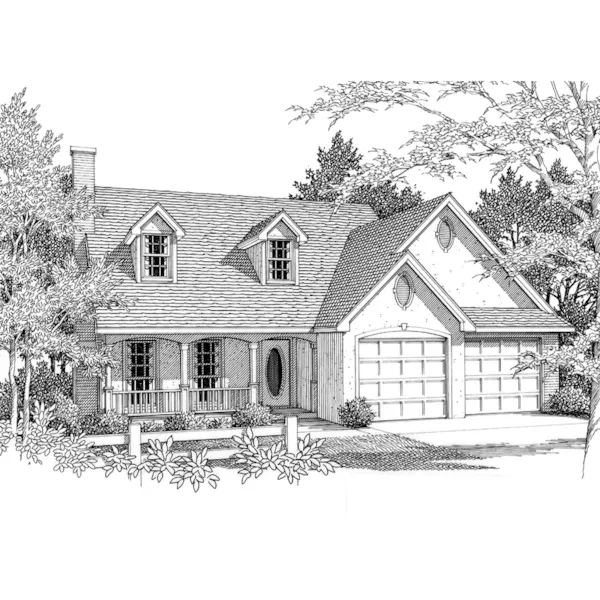 Stucco Cape Cod Home With Country Style