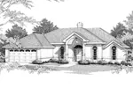 Arched Entrance Is The Focal Point Of This Sunbelt Home