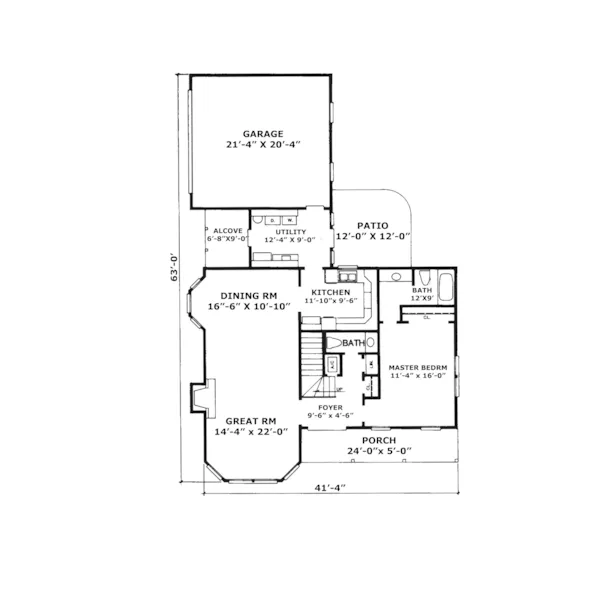 Country House Plan First Floor - Briarcliff Point Cape Cod Home 069D-0056 - Search House Plans and More