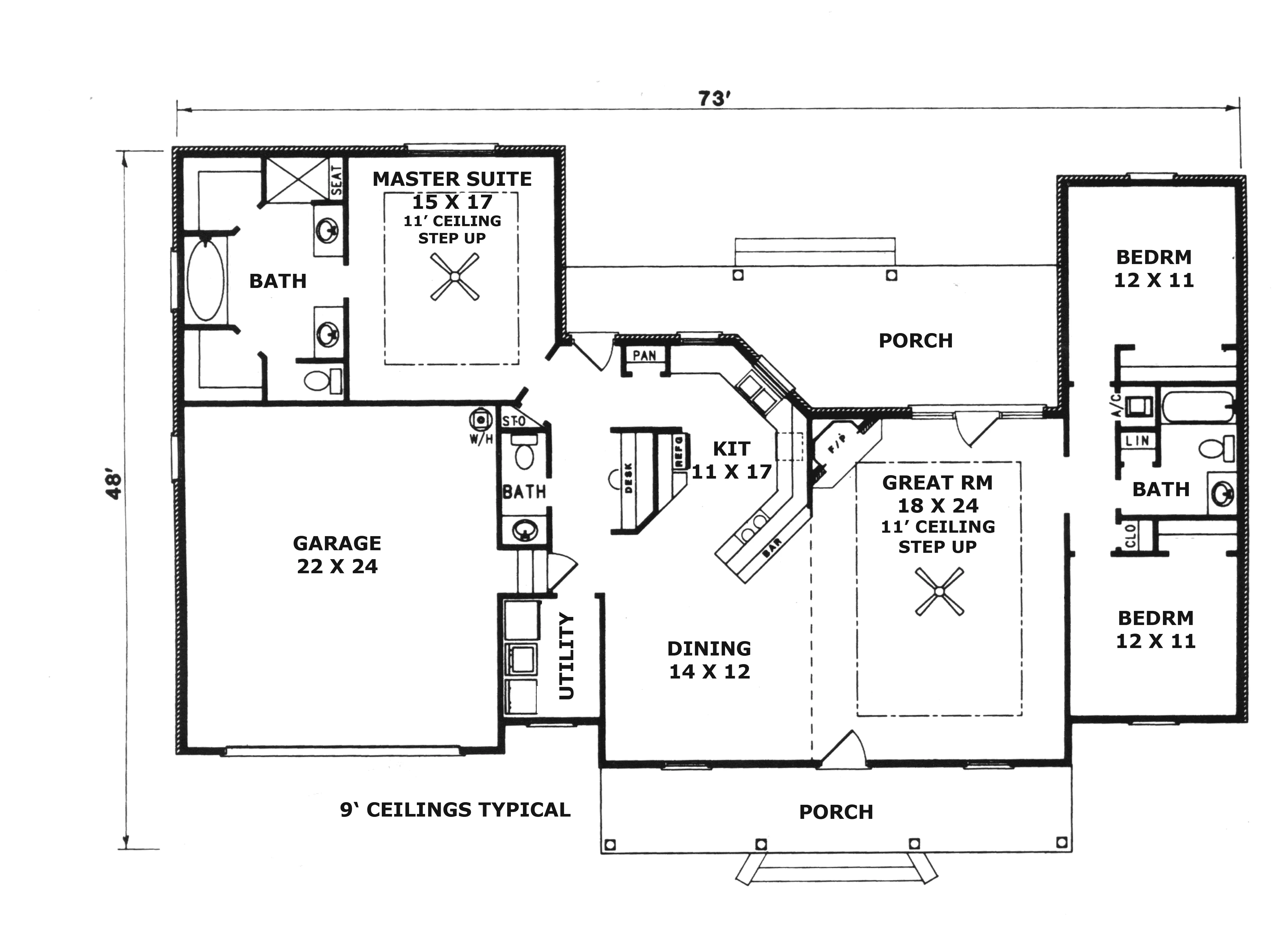 Ranch House Plan First Floor - Edgegrove Cape Cod Home 069D-0057 - Search House Plans and More