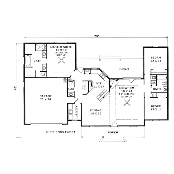 Country House Plan First Floor - Edgegrove Cape Cod Home 069D-0057 - Search House Plans and More