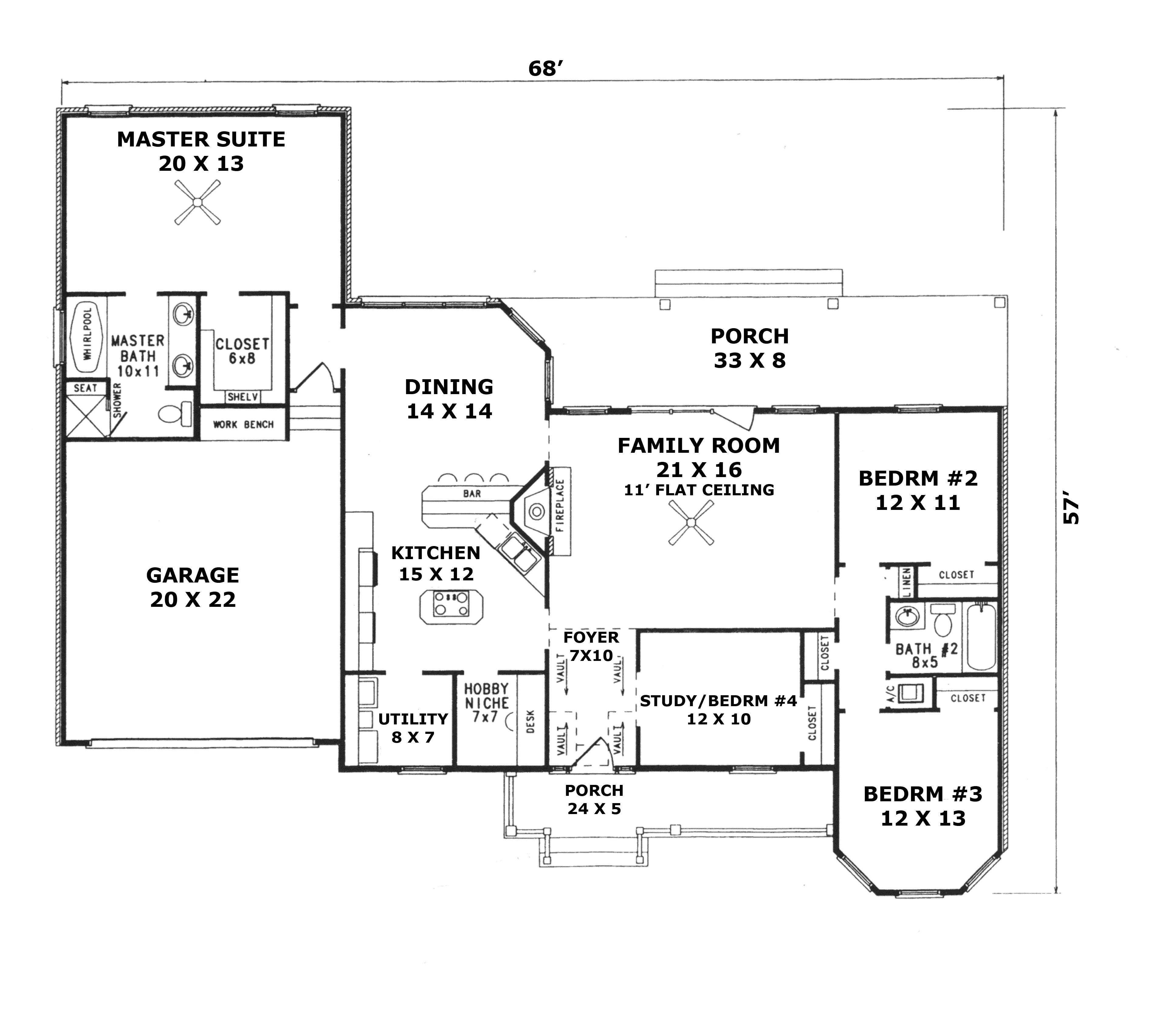 Country House Plan First Floor - Ravelle Place Ranch Home 069D-0058 - Shop House Plans and More