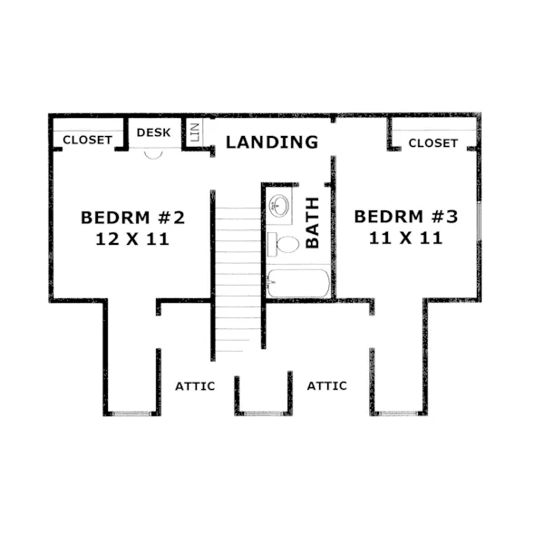 Cape Cod & New England House Plan Second Floor - Edward Terrace Cape Cod Home 069D-0061 - Search House Plans and More