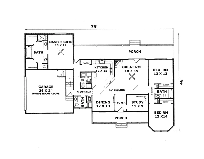 Country House Plan First Floor - Bramblewood Cape Cod Home 069D-0063 - Search House Plans and More