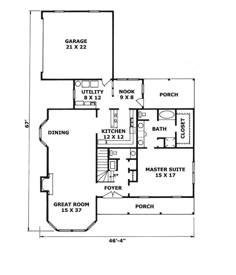 Country House Plan First Floor - Edgehill Trail Cape Cod Home 069D-0065 - Search House Plans and More