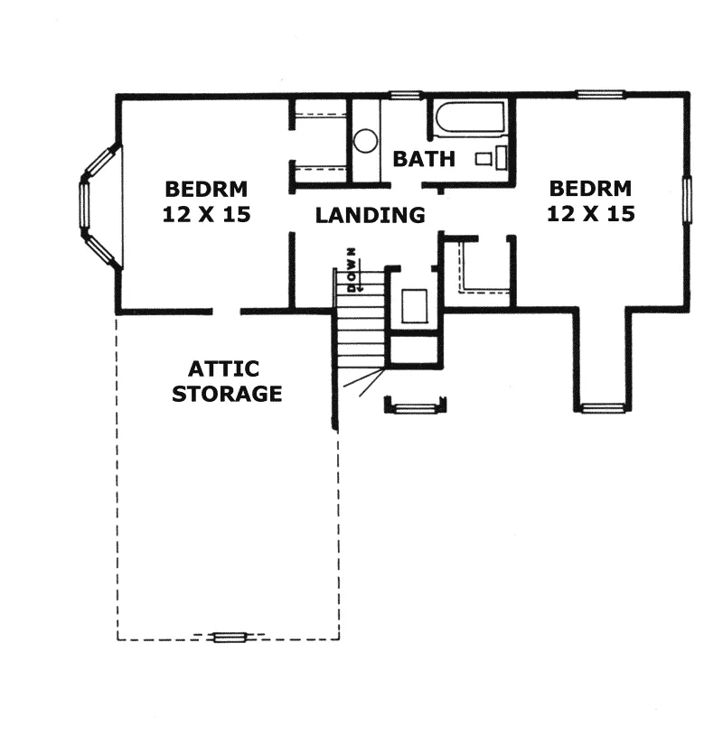 Cape Cod & New England House Plan Second Floor - Edgehill Trail Cape Cod Home 069D-0065 - Search House Plans and More