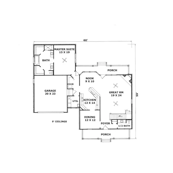 Cape Cod & New England House Plan First Floor - Goodwyn Cape Cod Style Home 069D-0067 - Search House Plans and More