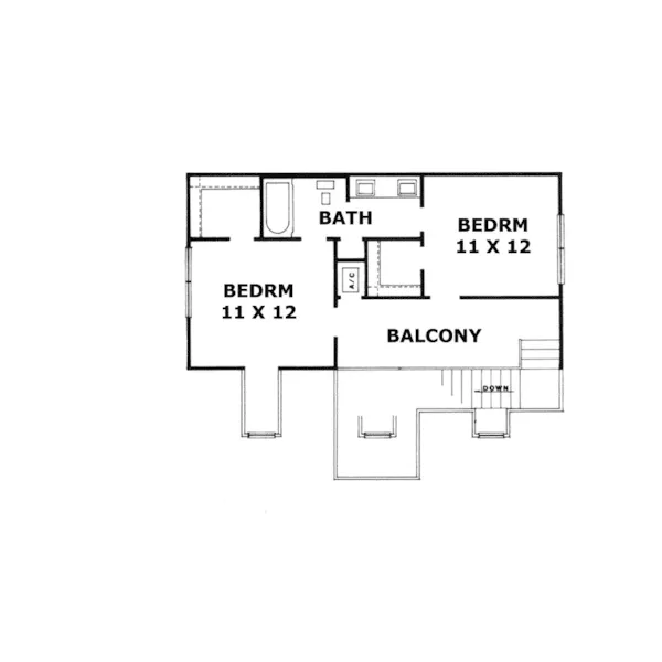 Cape Cod & New England House Plan Second Floor - Goodwyn Cape Cod Style Home 069D-0067 - Search House Plans and More