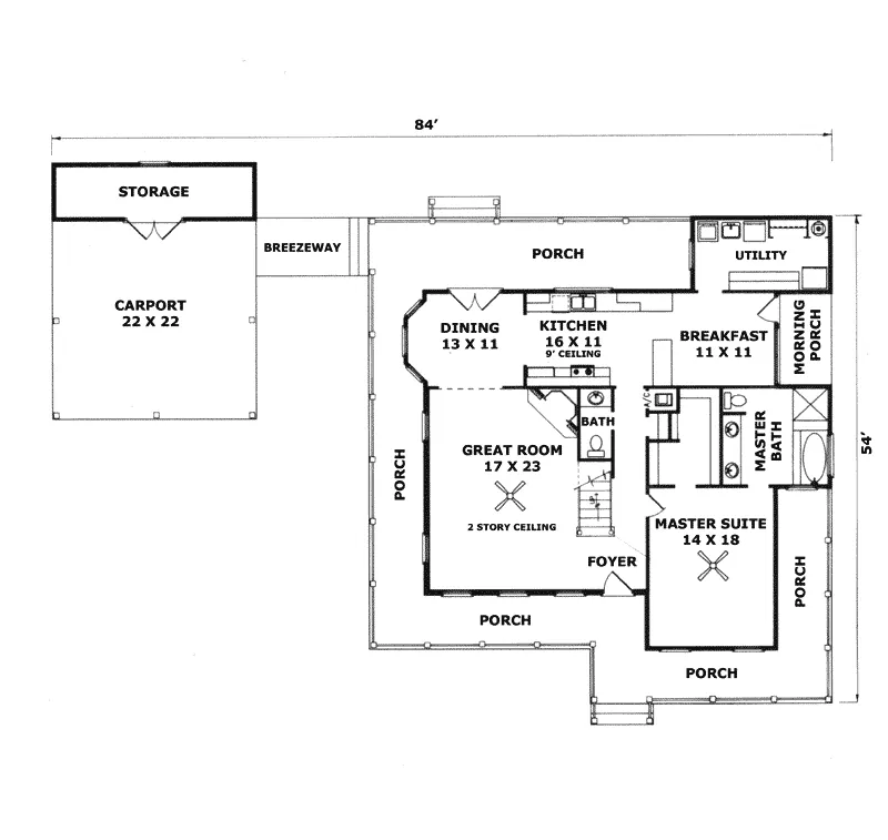 Country House Plan First Floor - Palmer Place Country Farmhouse 069D-0074 - Shop House Plans and More