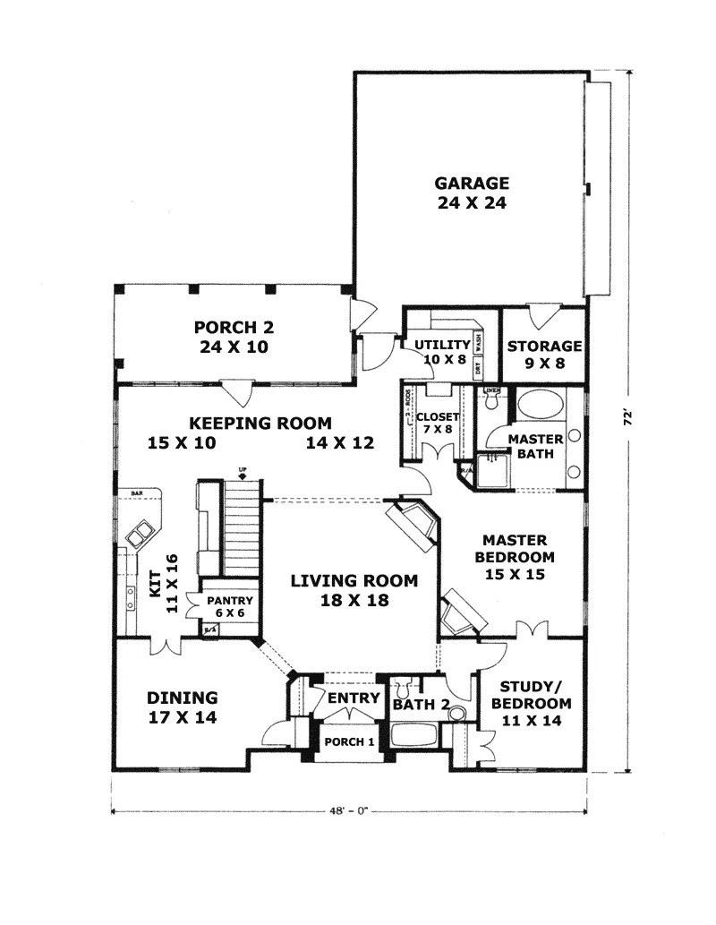 Sunbelt House Plan First Floor - Louisbourg European Home 069D-0075 - Shop House Plans and More