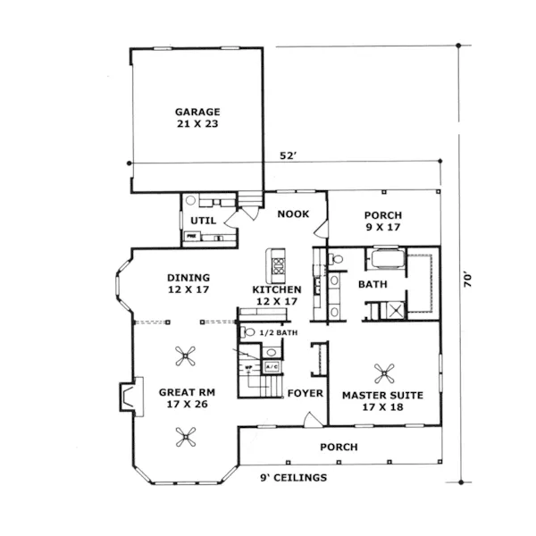 Country House Plan First Floor - Celestial Ridge Country Home 069D-0076 - Search House Plans and More