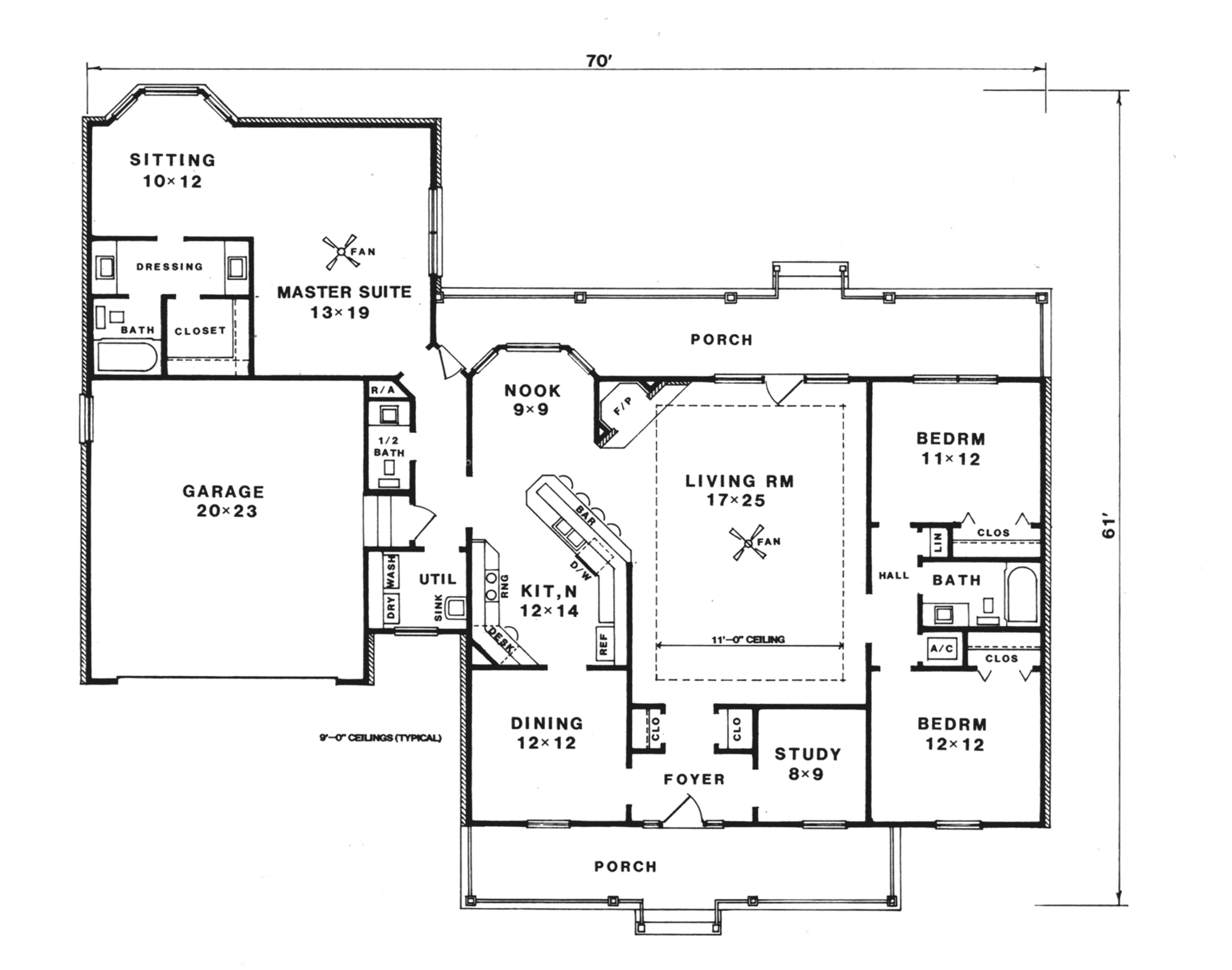 Ranch House Plan First Floor - Nadine Farm Country Ranch Home 069D-0083 - Shop House Plans and More