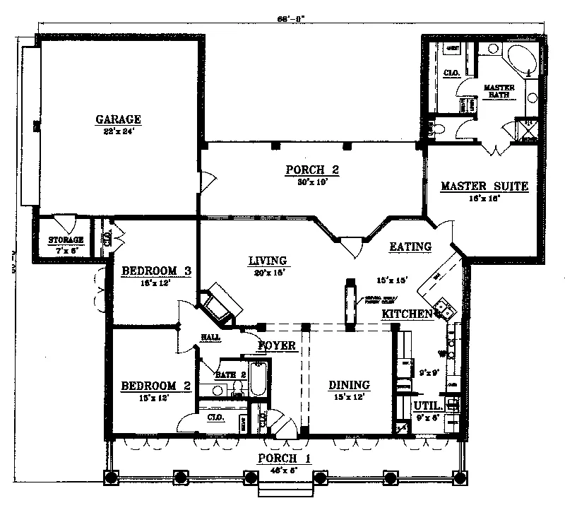 Traditional House Plan First Floor - Peckham Southern Plantation Home 069D-0087 - Shop House Plans and More