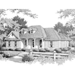 Country Ranch House With Series Of Arches Across The Front Porch