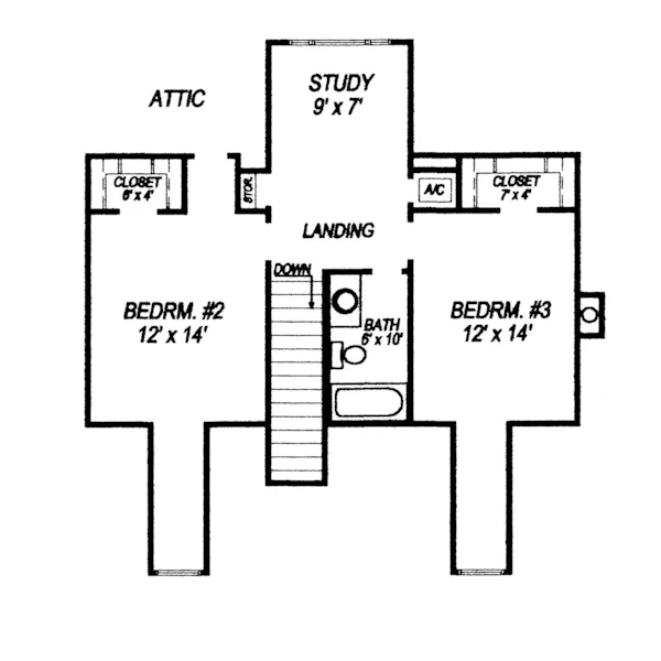 Greek Revival House Plan Second Floor - Peggyanne Country Home 069D-0093 - Shop House Plans and More