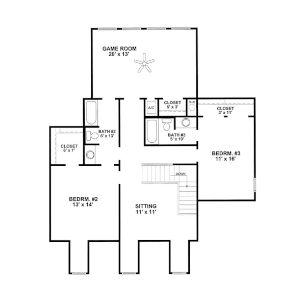 Cape Cod & New England House Plan Second Floor - Beckewith Cape Cod Home 069D-0097 - Search House Plans and More