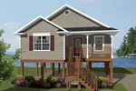 Beach & Coastal House Plan Front of Home - Lilburn Bay Coastal Beach Home 069D-0108 - Shop House Plans and More