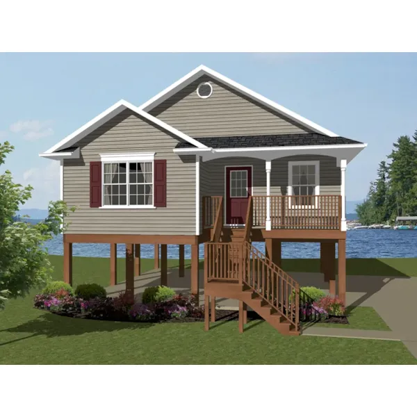 Lowcountry House Plan Front of Home - Lilburn Bay Coastal Beach Home 069D-0108 - Shop House Plans and More