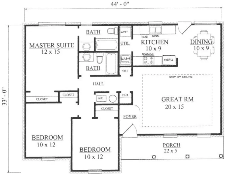 Ranch House Plan First Floor - Natalie Hill Ranch Home 069D-0111 - Shop House Plans and More