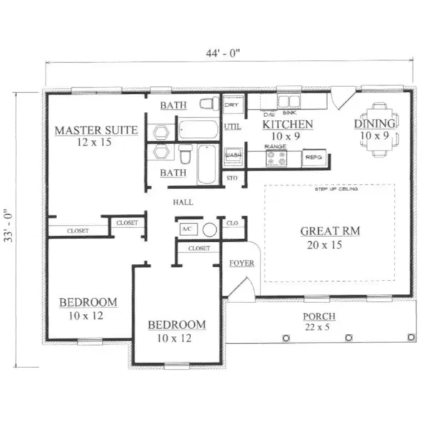 Traditional House Plan First Floor - Natalie Hill Ranch Home 069D-0111 - Shop House Plans and More