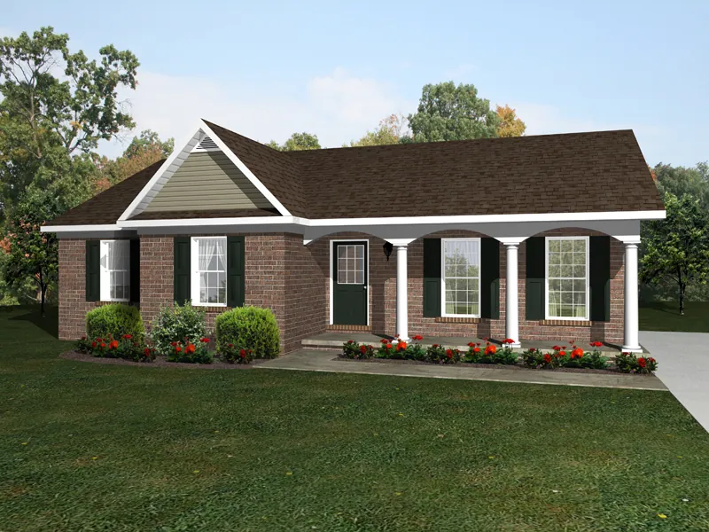 Ranch House Plan Front of Home - Natalie Hill Ranch Home 069D-0111 - Shop House Plans and More