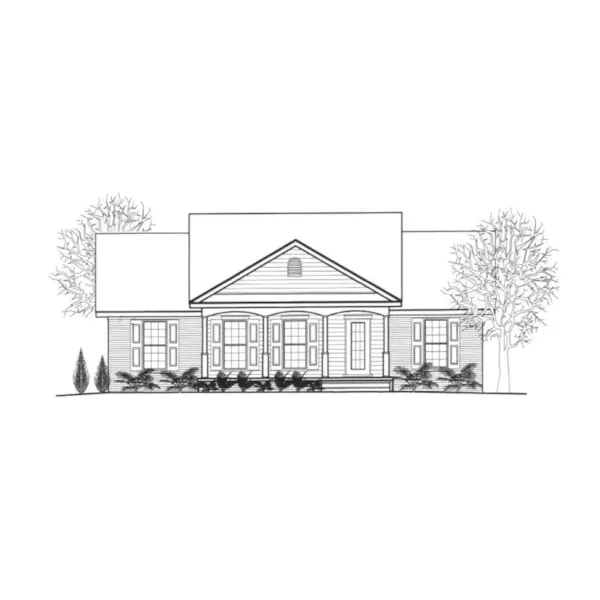 Ranch House Plan Front of Home - Durant Ranch Home 069D-0112 - Search House Plans and More