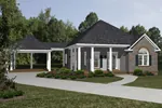 Traditional House Plan Front of Home - Foxbridge Ranch Home 069D-0115 - Search House Plans and More