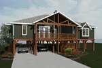 Beach & Coastal House Plan Front of Home - Talani Beach Vacation Home 069D-0116 - Shop House Plans and More