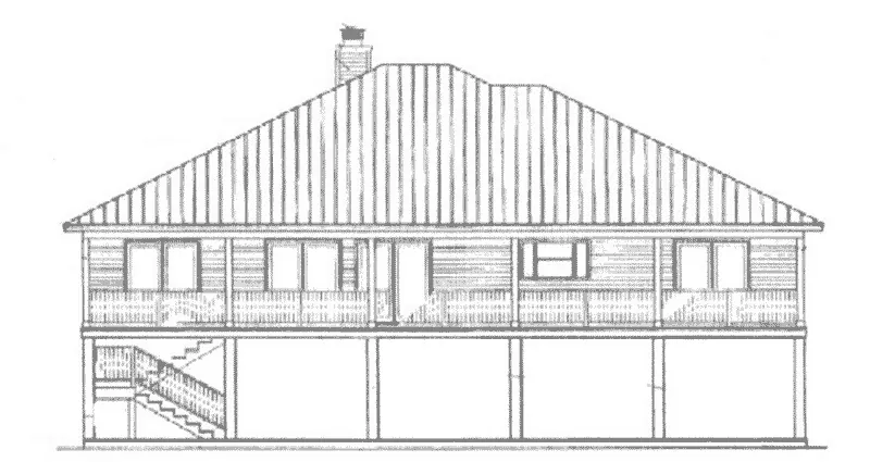 Waterfront House Plan Rear Elevation - Talani Beach Vacation Home 069D-0116 - Shop House Plans and More