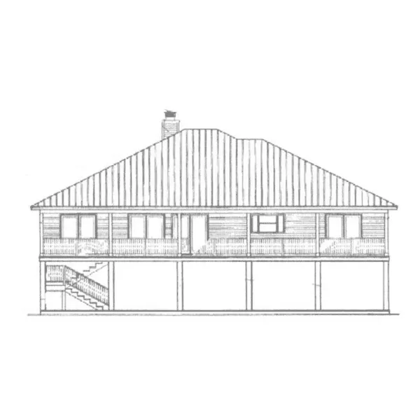 Ranch House Plan Rear Elevation - Talani Beach Vacation Home 069D-0116 - Shop House Plans and More